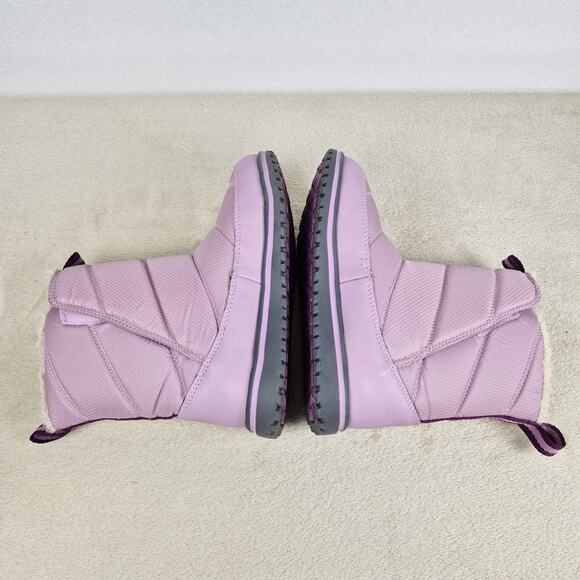 L.L. Bean Toddler Size Kids 3 Ultralight Snow Boots Lined PrimaLoft Pink Muave - Picture 4 of 8